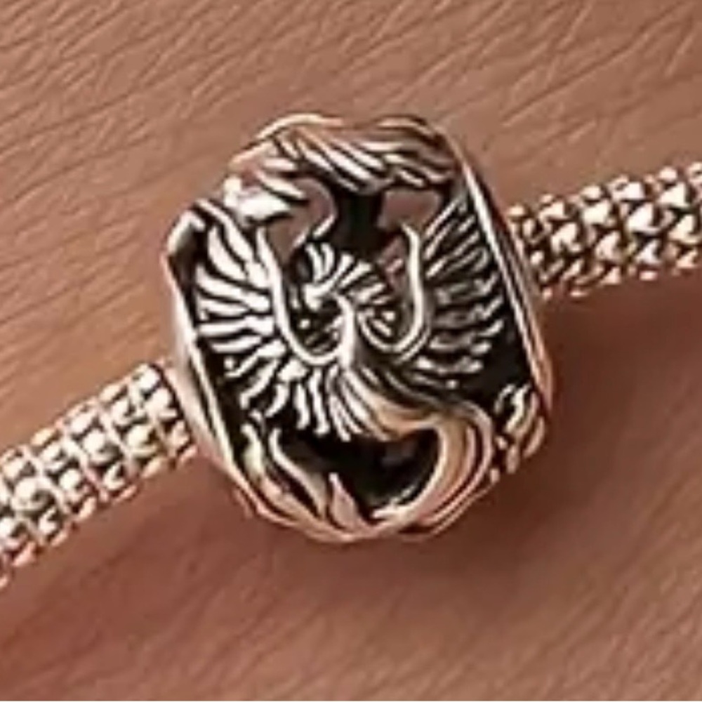 Silver Phoenix Charm Bead - Picture 3 of 4